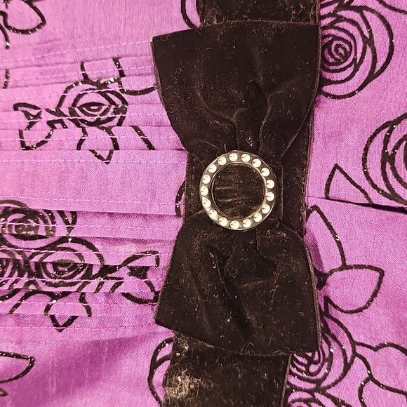 E Dress Size 2t Purple Black Floral - Picture 5 of 5